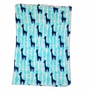 Zak & Zoey Blue Giraffe Chevron Baby Lovey Security Blanket 30" X 40"